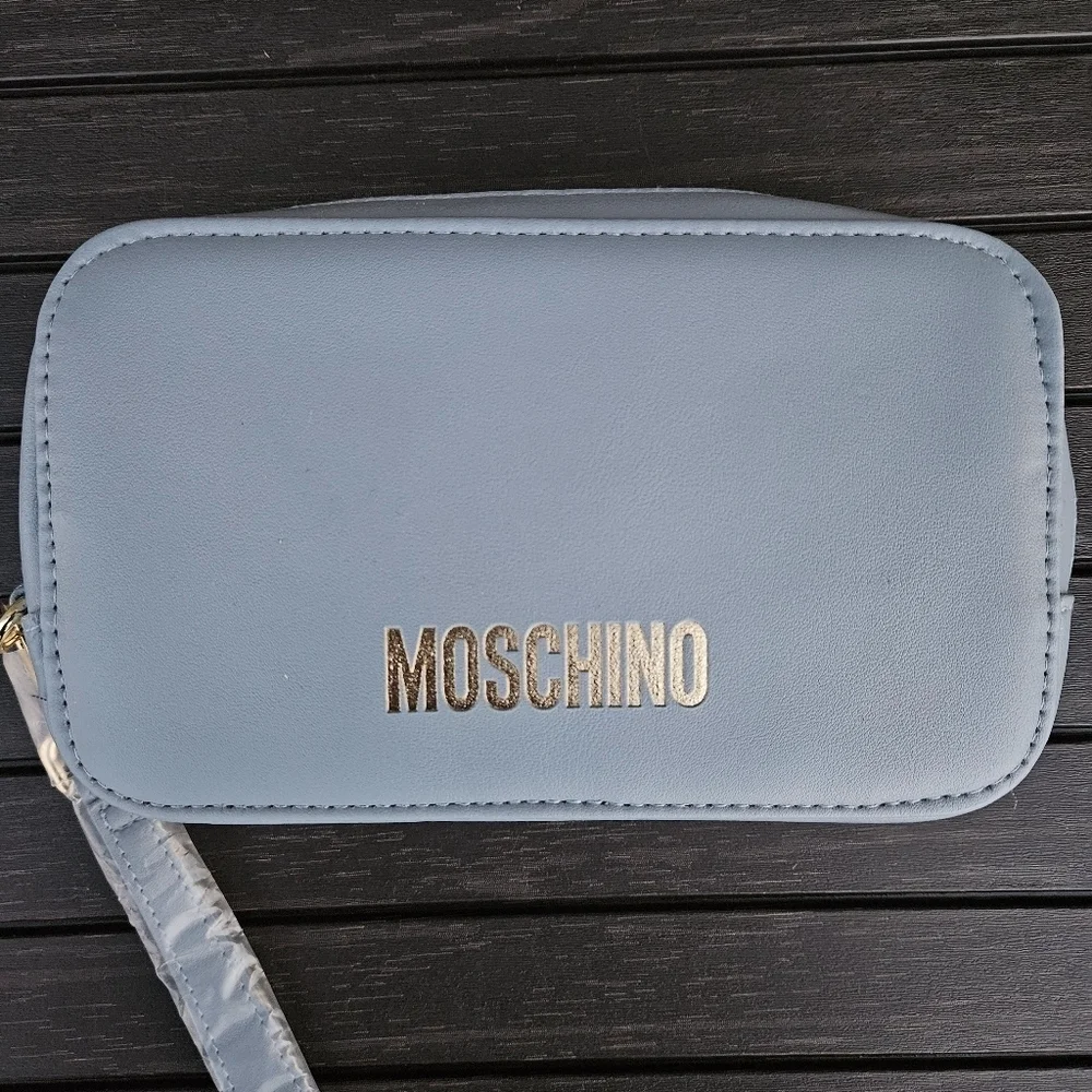 Moschino China Airlines Business Class Amenity Makeup Toiletry Bag French Blue